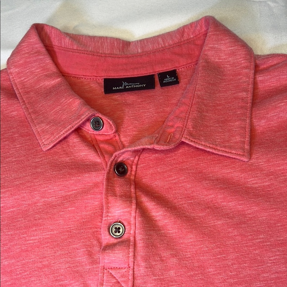 Marc Anthony Pink Polo Shirt Classic Style size Large
